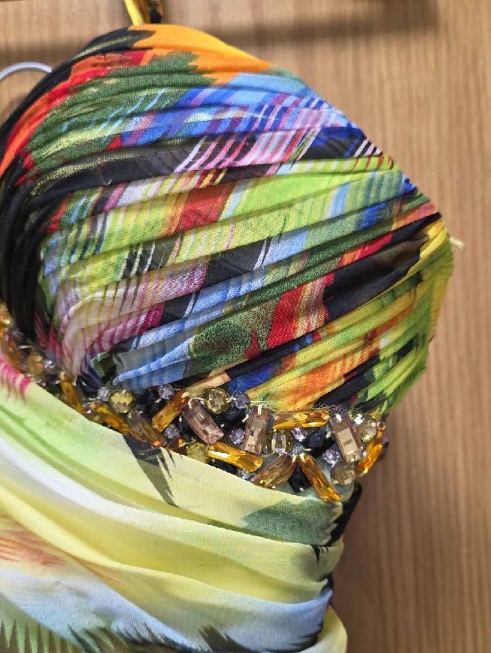 Vibrant Multicolor Ruffled Halter Maxi Dress - Picture 4 of 8